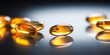 Omega-3 capsules on white background. Fish oil in pills.