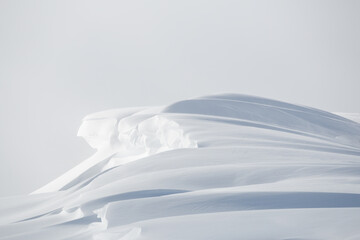 Wall Mural - large white snow drift cornice winter landscape background