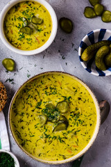 Poster - Polish pickled cucumber soup,traditional  soup with pickles