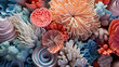 close up texture of sea corals with vibrant pastel colors created with AI generative tools, close up of a coral. anemone actinia underwater reef sea close up of a coral., beautiful colorful corals li
