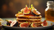 pancakes with honey and figs jam