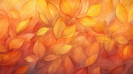 Wall Mural - watercolor background, pattern, and texture of fall. crimson, yellow, and orange foliage. to create