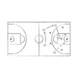 Basketball strategy rink, drawing game tactic