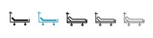 Hospital Bed Vector Illustration Set. ICU Room Treatment Bed Icon For UI Designs.