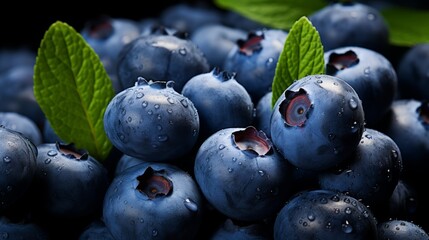 Wall Mural - An organic background of fresh blueberries