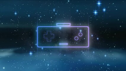 Poster - Animation of gaming console over stars against space in background