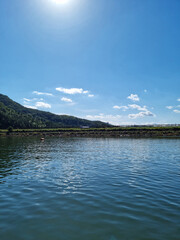Canvas Print - Blue sky and calm lake.
