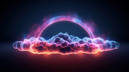 Canvas Print - colorful clouds with glowing lights background