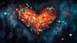 Solitary of heart, Abstract love heart painting, modern wallpaper background, ideal for romantic wall art, Valentine theme printing design, and artistic posters	
