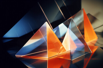 Poster - A symphony of geometric figures and radiant light, creating a visually stunning piece.