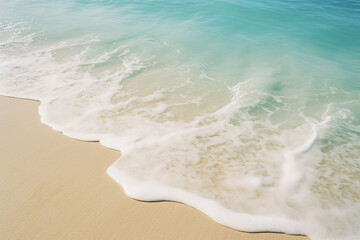 Fototapete - abstract representation of a serene beach scene, with waves and soft sand.
