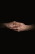 © Юрий Горид - human hands with anime gestures on a black background