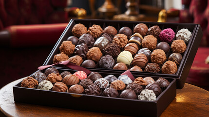 Wall Mural - chocolate and hazelnuts HD 8K wallpaper Stock Photographic Image 