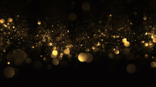 Golden Lights Weave A Mesmerizing Tapestry On A Stylish Black Backdrop.