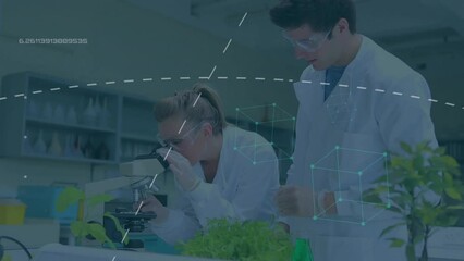 Poster - Animation of scientific data processing over diverse scientists in laboratory