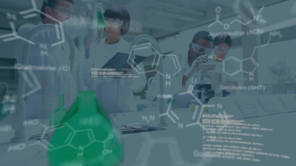 Poster - Animation of scientific data processing over diverse scientists in laboratory