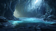 A cave with ice formations