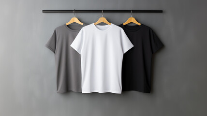 Wall Mural - t-shirts with copy space on gray background
