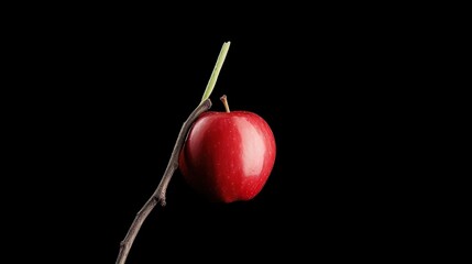 Wall Mural - Red Apple with Stem