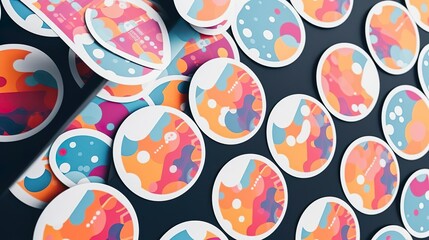 Poster - Messy Layout Round Stickers