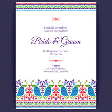 Indian Wedding Card Design, Wedding Invitation Template