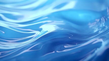 Sticker - abstract blue background with smooth lines and waves, 3d render illustration