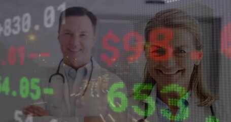 Poster - Animation of data processing over diverse doctor in hospital