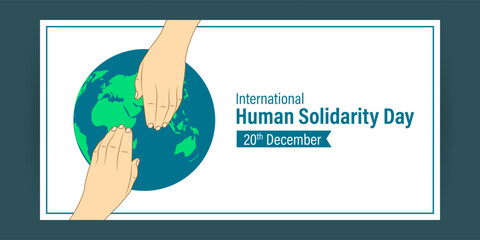 Wall Mural - Vector illustration of International Human Solidarity Day social media feed template