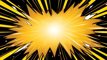 Sticker - Comic book explosion background with rays and beams. Vector illustration.