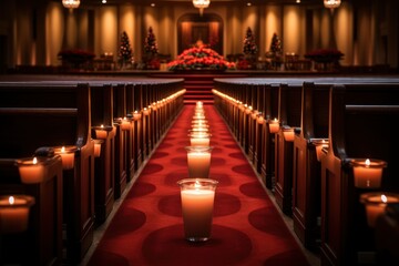 Canvas Print - Christmas Eve Candlelight Services - Generative AI