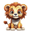 adorable cartoon animated lion cub in png