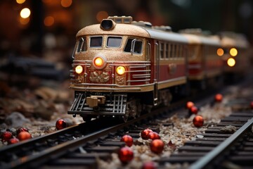 Canvas Print - Christmas Trains - Generative AI