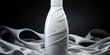Weiße Flasche als Behälter für Produktfotografie in der Kosmetik im Querformat für Banner, ai generativ
