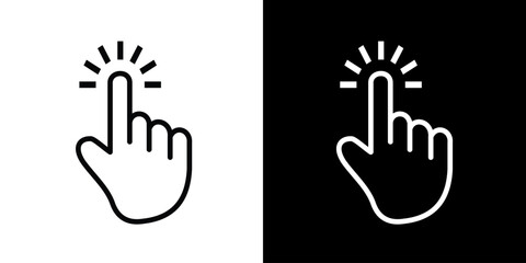 Wall Mural - Finger touch icon. Black icon. Click. Finger. Finger Gesture