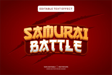 Fototapete - samurai battle 3D text effect template