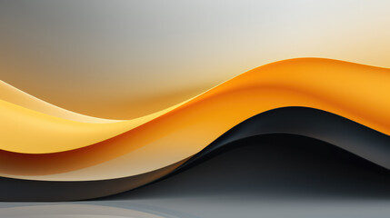 Vibrant yellow and black waves flow dynamically across a modern abstract backdrop with a soft gradient.