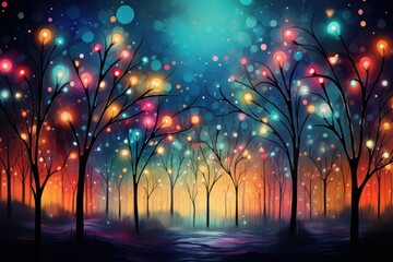 Canvas Print - Twinkling Bokeh - Generative AI