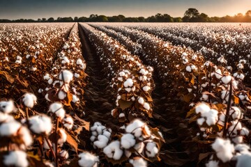 Wall Mural - **A field of cotton that's ready to be harvested on the farm