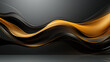 Sleek yellow and black waves in a luxurious abstract design.
