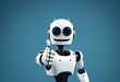 a robot gives a thumbs up. Image created using AI generative tools