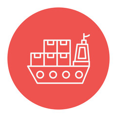 Wall Mural - Cargo Ship Icon