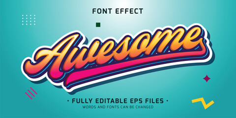 Wall Mural - vintage style editable vector sticker text effect