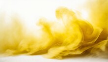 Abstract Yelloe Smoke On White Background.  Yellow Mist On The Ground. Fog Backdrop. - AI Generated