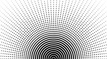 Black And White Abstract Background Patter, Circular Halftone Dots Vector Design. 