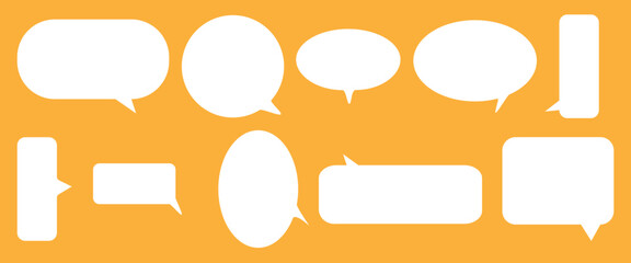 Chat talk bubble speech icon vector set. Blank bubbles design elements.