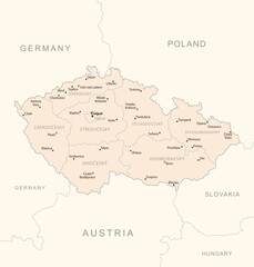  Czech Republic - detailed map with administrative divisions country.