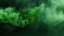 Abstract Horizontal View Of Green Smoke AI Generated