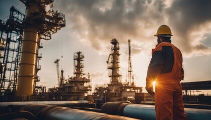 Wall Mural - offshore worker in the oil and gas industry