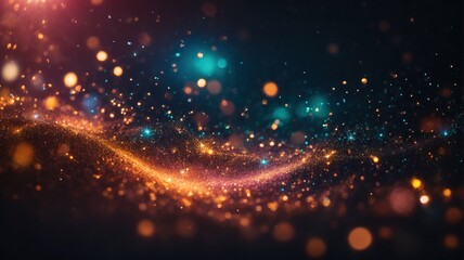 glow particle abstract bokeh background generative AI.