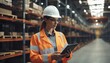 © Adi - Professional Heavy Industry Engineer_Worker Wearing Safety Uniform and Hard Hat Uses Tablet Computer